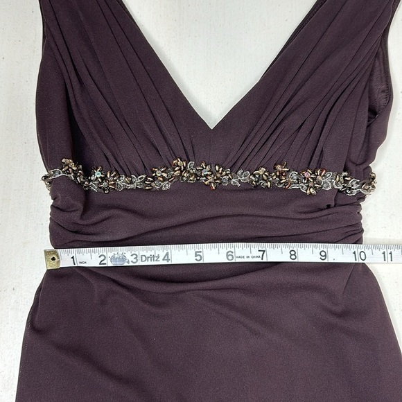 David Meister Brown Beaded Bodice Midi Dress Size 2 - Picture 14 of 15